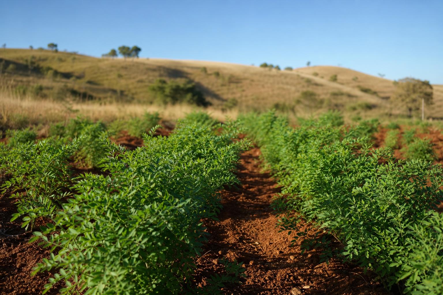 Lahan tanaman indigofera milik koperasi di Kambatatana, Sumba